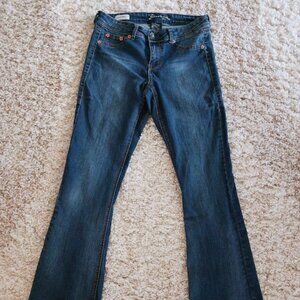 Source of Wisdom Women's Jeans Slim Size 10 Flare Denim, Blue Stretch Western